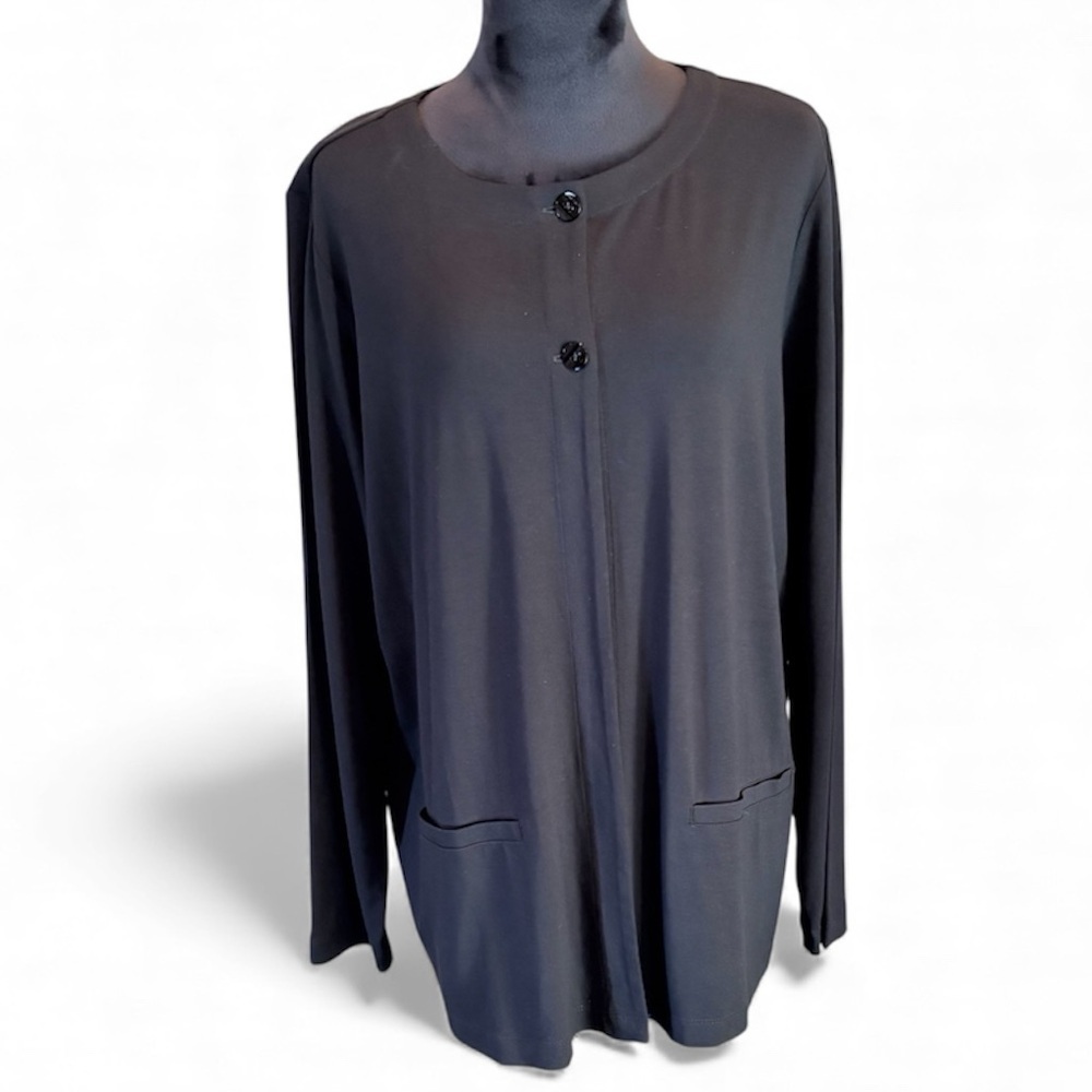 J. Jill Black Wearever Collection Classic Cardigan,Size XL,Throw On Everyday
